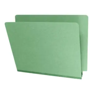 Green Letter Size End Tab Classification Folder with 2" Pearl Green Tyvek Expansion, 25 pt Type 2 Pressboard Stock, Packaged 25/125