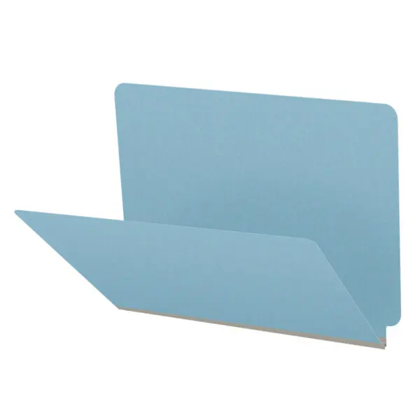 Blue Letter Size End Tab Classification Folder with 2" Gray Tyvek Expansion, 25 pt Type 3 Pressboard Stock, Packaged 25/125