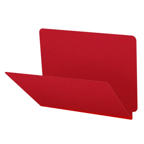 Deep Red Letter Size End Tab Classification Folder with 2" Gray Tyvek Expansion, 25 pt Type 3 Pressboard Stock, Packaged 25/125