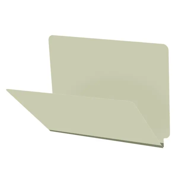 Green Letter Size End Tab Classification Folder with 2" Pearl Green Tyvek Expansion, 25 pt Type 3 Pressboard Stock, Packaged 25/125