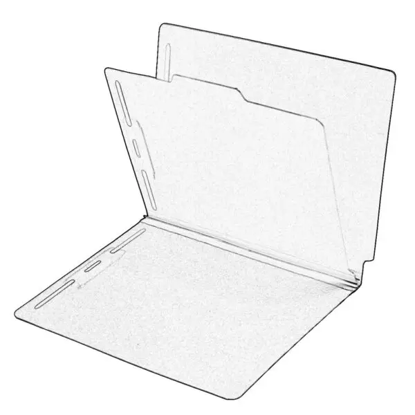 Green Letter Size End Tab One Divider Classification Folder with 2" Pearl Green Tyvek Expansion and 2" Bonded Fasteners on Inside Front and Back and 1" Duo Fastener on Divider, 25 pt Type 2 Pressboard Stock Covers and 18 pt Manila Divider, Packaged 10/50