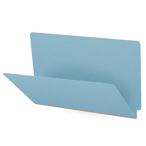 Blue Legal Size End Tab Classification Folder with 2" Gray Tyvek Expansion, 25 pt Type 3 Pressboard Stock, Packaged 25/125