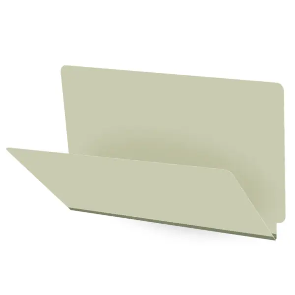 Green Legal Size End Tab Classification Folder with 2" Pearl Green Tyvek Expansion, 25 pt Type 3 Pressboard Stock, Packaged 25/125