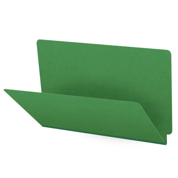 Moss Green Legal Size End Tab Classification Folder with 2" Spring Green Tyvek Expansion, 25 pt Type 3 Pressboard Stock, Packaged 25/125