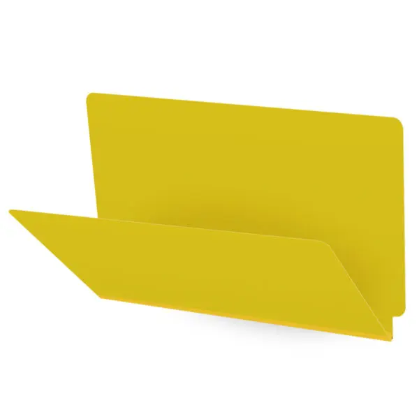 Yellow Legal Size End Tab Classification Folder with 2" Lemon Yellow Tyvek Expansion, 25 pt Type 3 Pressboard Stock, Packaged 25/125