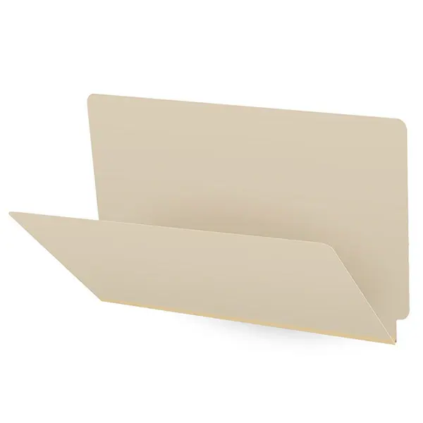 Manila Legal Size End Tab Classification Folder with Reinforced End Tab and 2" Gray Tyvek Expansion, 18 pt Manila Stock, Packaged 25/125