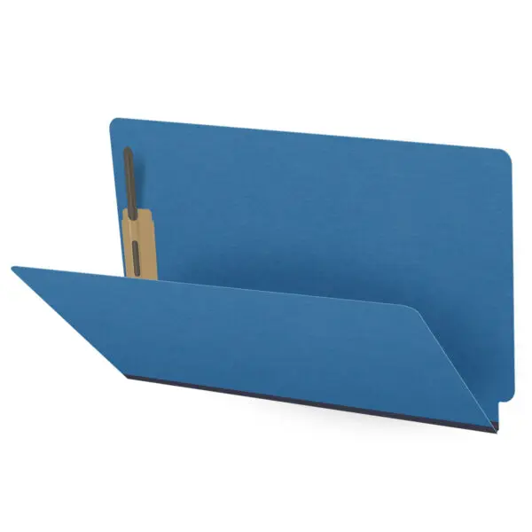 Royal Blue Legal Size End Tab Classification Folder with 2" Dark Blue Tyvek Expansion and 2" Bonded Fasteners on Inside Front and Back, 25 pt Type 3 Pressboard Stock, Packaged 25/125