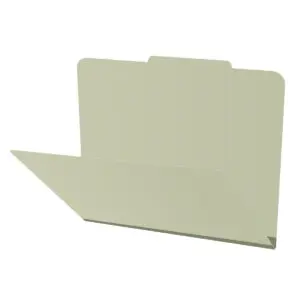 Green Letter Size Top Tab Classification Folder with 2" Pearl Green Tyvek Expansion, 25 pt Type 3 Pressboard Stock, Packaged 25/125