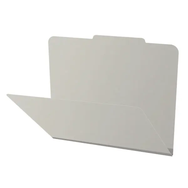 Grey Letter Size Top Tab Classification Folder with 2" Gray Tyvek Expansion, 25 pt Type 3 Pressboard Stock, Packaged 25/125