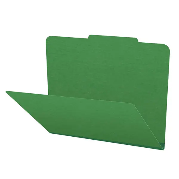 Moss Green Letter Size Top Tab Classification Folder with 2" Spring Green Tyvek Expansion, 25 pt Type 3 Pressboard Stock, Packaged 25/125