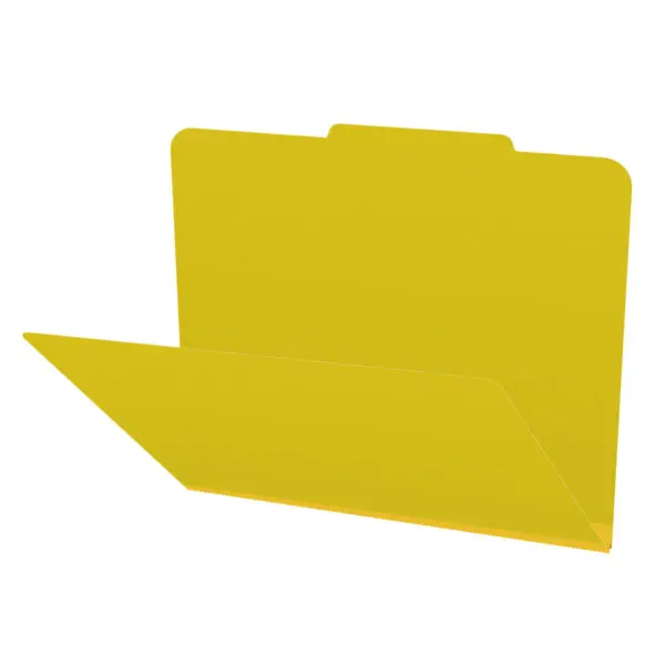 Yellow Letter Size Top Tab Classification Folder with 2" Lemon Yellow Tyvek Expansion, 25 pt Type 3 Pressboard Stock, Packaged 25/125