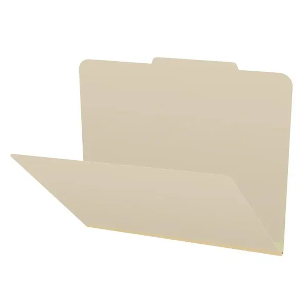 Manila Letter Size Top Tab Classification Folder with Reinforced End Tab and 2" Gray Tyvek Expansion, 18 pt Manila Stock, Packaged 25/125