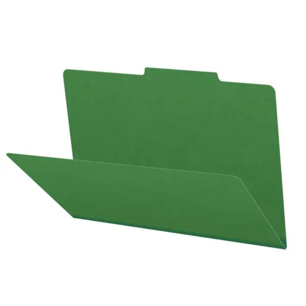 Moss Green Legal Size Top Tab Classification Folder with 2" Spring Green Tyvek Expansion, 25 pt Type 3 Pressboard Stock, Packaged 25/125