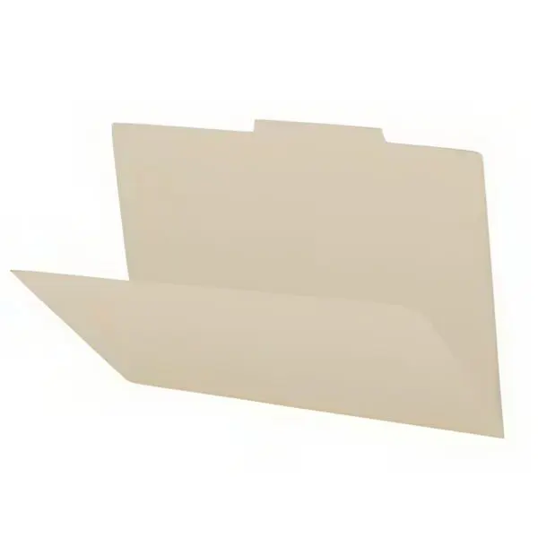 Manila Legal Size Top Tab Classification Folder with Reinforced End Tab and 2" Gray Tyvek Expansion, 18 pt Manila Stock, Packaged 25/125