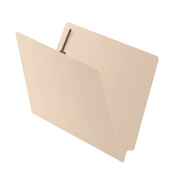 Manila Letter Size Reinforced End Tab Folder with 2" Bonded Fastener on Front and Inside Back, 11 pt Manila Stock, Packaged 50/250