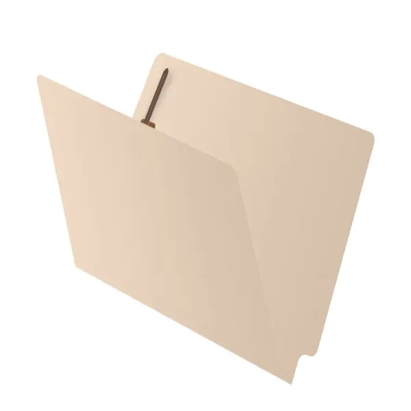 Manila Letter Size Reinforced End Tab Folder with 2" Bonded Fastener on Inside Back, 14 pt Manila Stock, Packaged 50/250