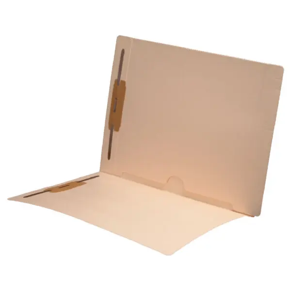 Manila Letter Size End Tab Folder with Full Pocket on Inside Back Open Towards Spine, 2" Bonded Fasteners on Inside Front and Back, 11 pt Manila Stock, Bulk Packaged 250