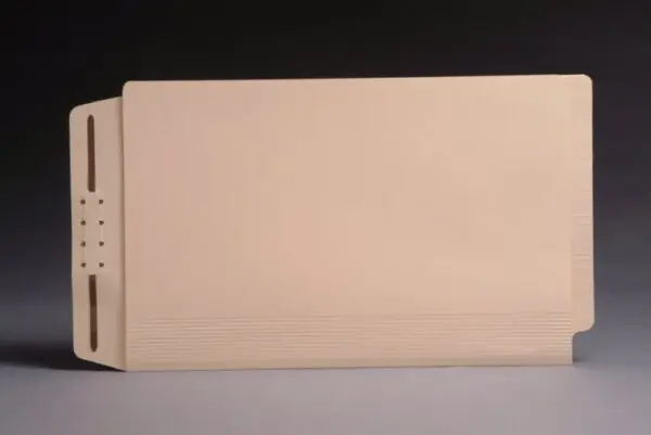 Manila Legal Size End Tab Casebinder Style Folder with Fully Reinfoced Back and 2" Embedded Fastener on Endwing, 14 pt Manila Stock, Packaged 50/200