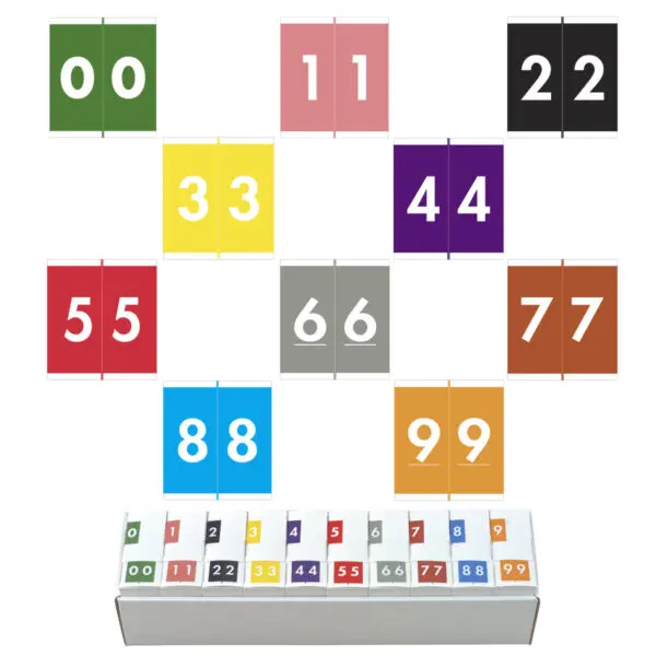 Multiple Color Barkley AVNM Compatible Numerical Labels of size 1-11/16" X 1-1/2" with Individual Number "0-9", Laminated Stock, Packaged in 10 Rolls of 500