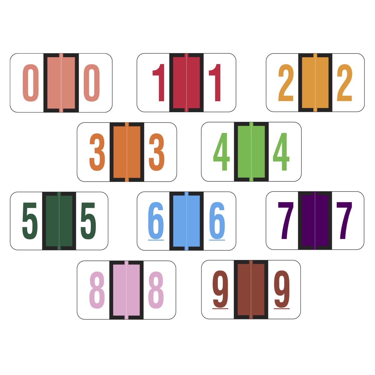 Multiple Color Jeter 6100 Compatible Numerical Labels of size 15/16″ X ...