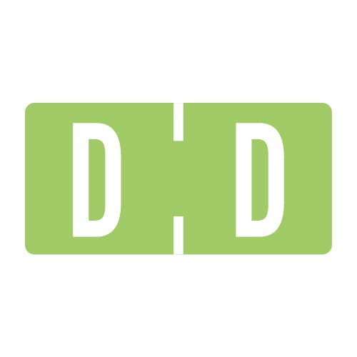 D Label Light Green TBAV Compatible Alpha labels of size 1/2″ X 1″ with ...